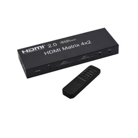 XOLORspace 41421C HDMI 2.0b 4x2 Matrix Switcher 4 in 2 Out Supports 4K 60Hz HDR and 18Gbps