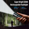 Rechargeable Flashlights High Lumens, G1000 Super Bright Flash Light Grey,