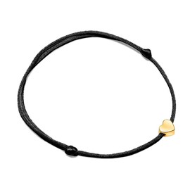 MARLION JEWELS Bracelet for women made of cord with heart/star. Gold-plated / silver-plated surgical steel, women's bracelet, ideal for Valentine's Day and Mother's Day, gift, birthday... jewellery