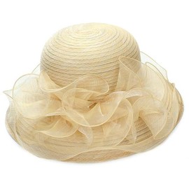 Kentucky 켄터키 오르간자 더비 모자 여성용 교회 티 파시네이터 와이드 브림 [Light Purple] Kentucky Organza Derby Hat for Women Church Tea Fascinator Wide Brim [Light Purple]