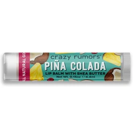 Crazy Rumors Pina Colada Shea Butter Soothing Lip Balm Stick for Dry Lips, 100% Natural and Vegan, 4 g