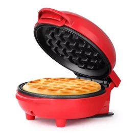 Holstein Housewares Waflera Redonda Eléctrica, Moderna, Práctica Y Compacta 550w