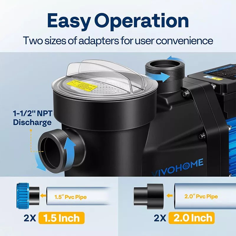 Unbranded 1.5/2.0/2.5 HP Self Primming Swimming Pool Pump & Timer