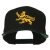 e4Hats.com Lion Scroll Embroidered Flat Bill Cap - Black OSFM