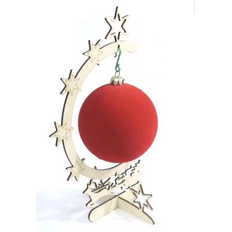 NSDK CHRISTMAS TREE WOODEN ORNAMENT DISPLAY STAND HOLDER 12.5 IN