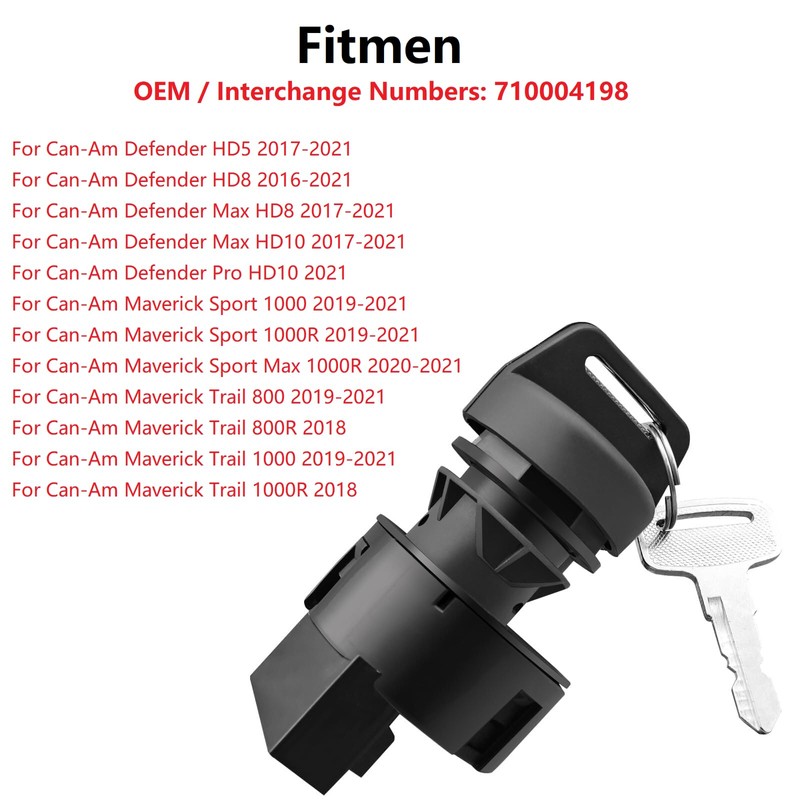 Motorcycle Ignition Switch 6 Pin with 2 Keys 710004198 for