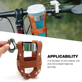 2.75 "Bike Water Bottle Holder, Vintage Leather Bike Beverage Holder,Bike Cup Holder,Bike Drink Holder for Motorcycle Bike Stroller Walker Wheelchair Scooter Golf Cart