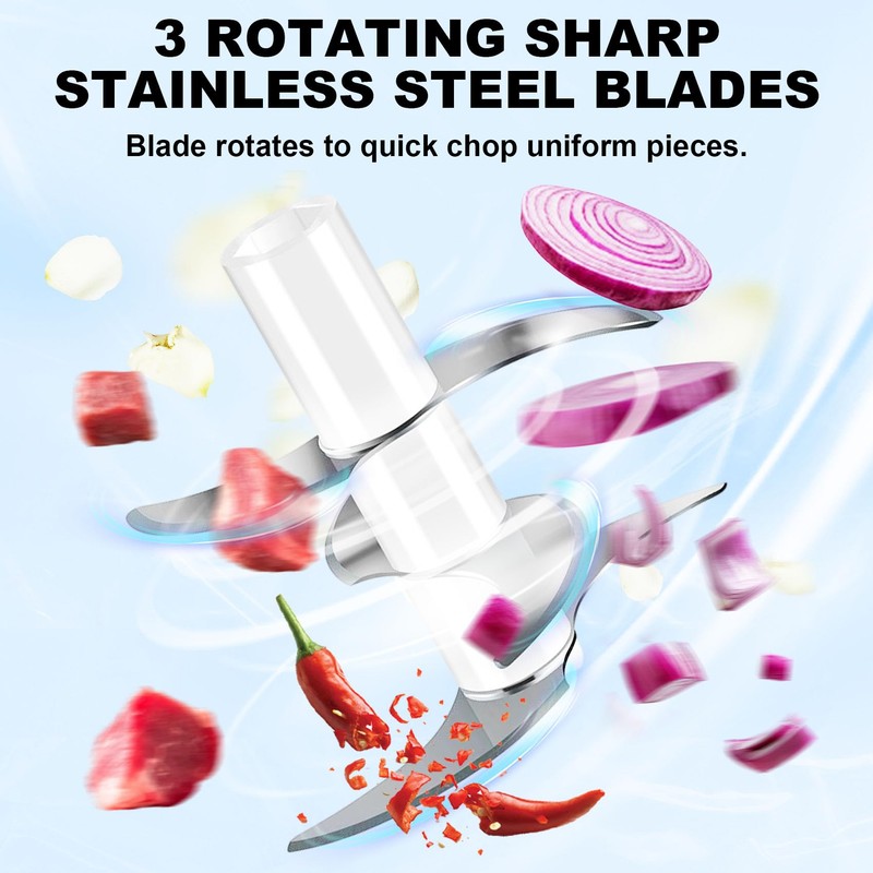 Casbomy Electric Garlic Chopper, Mini Portable Wireless Veggie Chopper with