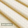 Extra Long Beige Shower Curtain 84 Inch Length,Waffle Weave Textured