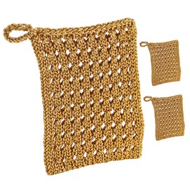 Zerodeko 3-Pack Dishwashing Cloths Non-Skid Kitchen Cleaning Towel Sturdy Scrubbers for Dishes Soft Gentle 16x16 Inches Mesh Design