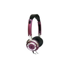 iHip IP-POPMETAL-P 90 Degree Swivel DJ-Style Headphone, Pink