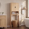 Merapi Over the Toilet Storage Cabinet, Natural Wood Grain Organizer