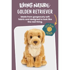 Living Nature Golden Retriever Stuffed Animal | Fluffy Dog Animal | Soft Toy for Kids | 8 inches