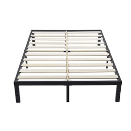ZIYOO California King Bed Frame 16 inch Metal Platform with Wooden Slat Support Mattress Foundation and No Box Spring Needed