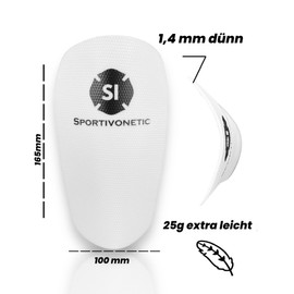 SPORTIVONETIC® Shin Pads for Football Adjustable for Adults & Children, Women & Men - Football, Shin Guards, Shin Pads, Extra Small, Thin, Mini with Bag