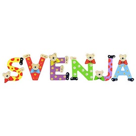 Playshoes Children's Wooden Letters Names Svenja Set – Assorted
