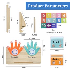 OMJMYY Montessori Maths Learning Toy from 3 4 5 Years - Wooden Finger Counting Game, Educational Valuable Counting Learning for Preschool Children, Birthday Gift for Boys and Girls
