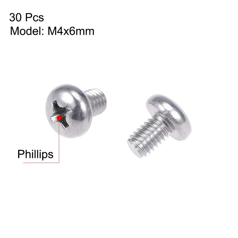 sourcing map Machine Screws Plate Phillips Head Screws Bolts M4
