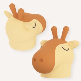 asobu Bestie Bottle Replacement Head For Insulated Stainless Steel Water Bottle, Detachable Soft Animal Head, Collectable Bottle Head for Fun Drinking For Kids, Giraffe