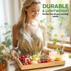 Flexzion Bamboo Trays for Serving Food - 3 Pack Bamboo