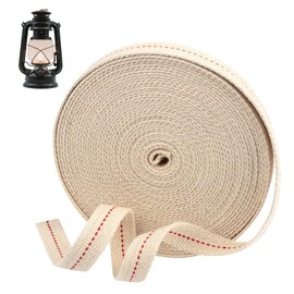 Wick for oil lamps, 10 m x 13 mm flat wick, oil lamp wick, fibreglass wick, cotton oil lamp wick, stable flame, long burning time, for oil lamps, kerosene lamp, lantern