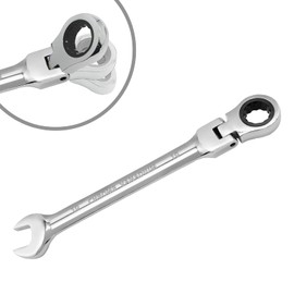 HARSKIYER 10mm Flex Head Ratchet Wrench, 12 Point Chrome Vanadium Steel Combination Spanner with 72 Tooth Ratcheting Gear, Metric Industrial Grade Tool for Automotive and Mechanical Maintenance