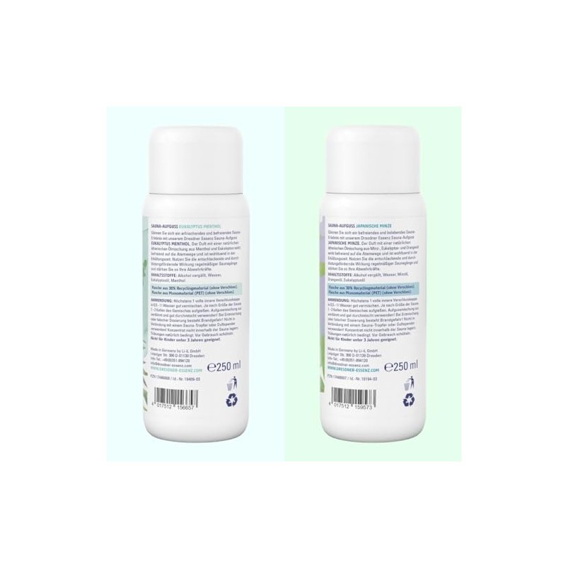Dresdner Essenz Sauna Infusion Eucalyptus Menthol + Japanese Mint |