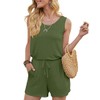 DouBCQ Womens Summer Casual Sleeveless Loose Jumpsuits Romper with Pockets