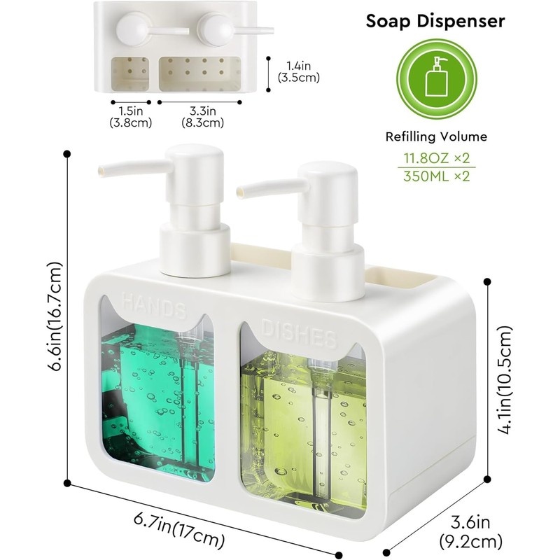 LINZOM Soap Dispenser for Kitchen Sink, 700ml Kitchen Soap Dispenser
