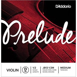 D'Addario Prelude Violin Single D String, 1/2 Scale, Medium Tension