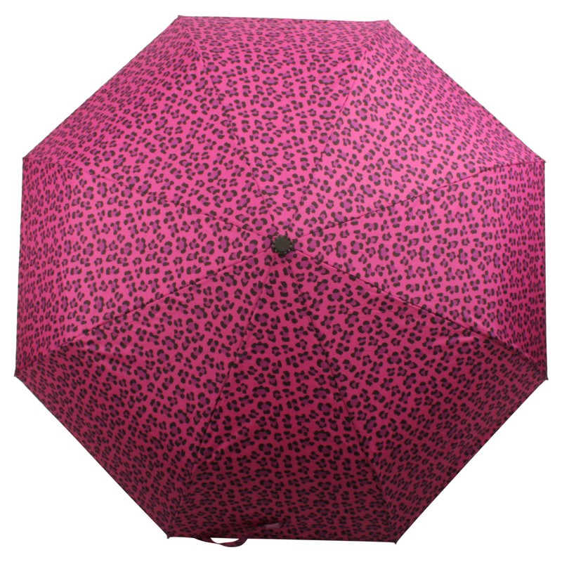 Atania Ladies Automatic Handbag Size Umbrella Pink Leopard