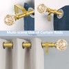 TVWOO Gold Decorative Crystal Curtain Rods 2 Pack:18-45" Heavy Duty