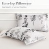 Double Duvet Set Botanical Grey Bedding Set Polyester Breathable Stylish