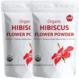 Iyasa Holistics Organic Hibiscus Powder Sabdariffa Food Grade Tea Color Flavoring Agent DIY Skin Hair Care Resealable Pouch 16 oz 453 gm