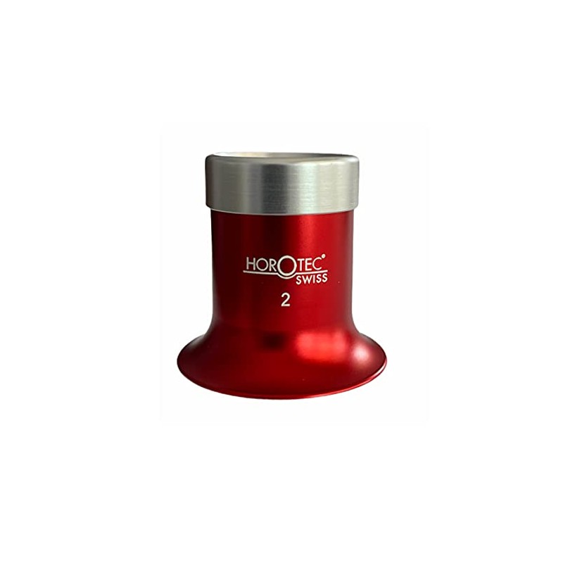 Horotec MSA 00.031-2 Eyeglass Watchmaker loupe in Aluminium anodised red