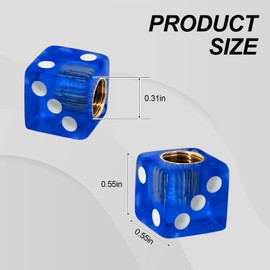 Wanheart 4PCS Dice Style Car Wheel Tire Valve Caps,Universal Aluminium Alloy Dustproof Tire Valve Stem Covers for Cars, SUV, Trucks, Bikes, Motorcycles, Bicycles(Blue)