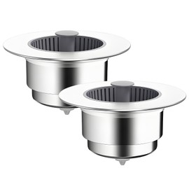 2Pcs 3 in 1 Sink Strainer Drainer, Stainless Sink Plug Strainer, Anti Clogging Prevents Odors Design, for Home Kitchen, Dishwashing Routines Food Prep Areas