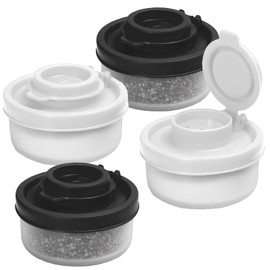 Soiftra Kleine Salz- und Pfefferstreuer für Unterwegs,Salzstreuer Gewürzgläser Deckel zum Mitnehmen Streuer Klein Feuchtigkeitsbeständiger für Reisen, Camping und to-Go - Verschließbar 4er Packung