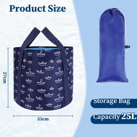 Flintronic Collapsible Bucket for Soaking Feet, Multi-purpose Folding Foot Soak Bucket, Portable Foot Bath Bag, Foot Bath Massage Barrel Foot Spa for Outdoor, Camping, Bath, Fishing (25 L)