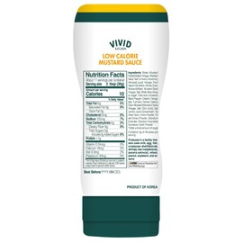 VIVID KITCHEN Low-Calorie Mustard Sauce - 2 Pack - Low Sugar, 10 Cal/Serving - Allulose Sweetened, No Preservatives or MSG - Easy Squeeze Bottle - Healthy, Flavorful Mustard for Sandwiches, Dressings, Marinades & More
