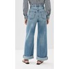 FRAME Women's Le Jane Wide Leg Cuffed Jeans, Varsity Blues,