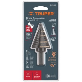 Truper BES-10, Broca escalonada óxido negro 10 escalones 1/4" a 1-3/8"