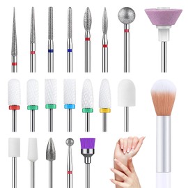 mohito 21 Piece Nail Drill Bits, Piece Nail Drill Set, 3/32 Inch Electric Nail Cutter Bits Set, for 3/32 Inch Nail Drill Gel Nails Acrylic Gel Manicure and Pedicure
