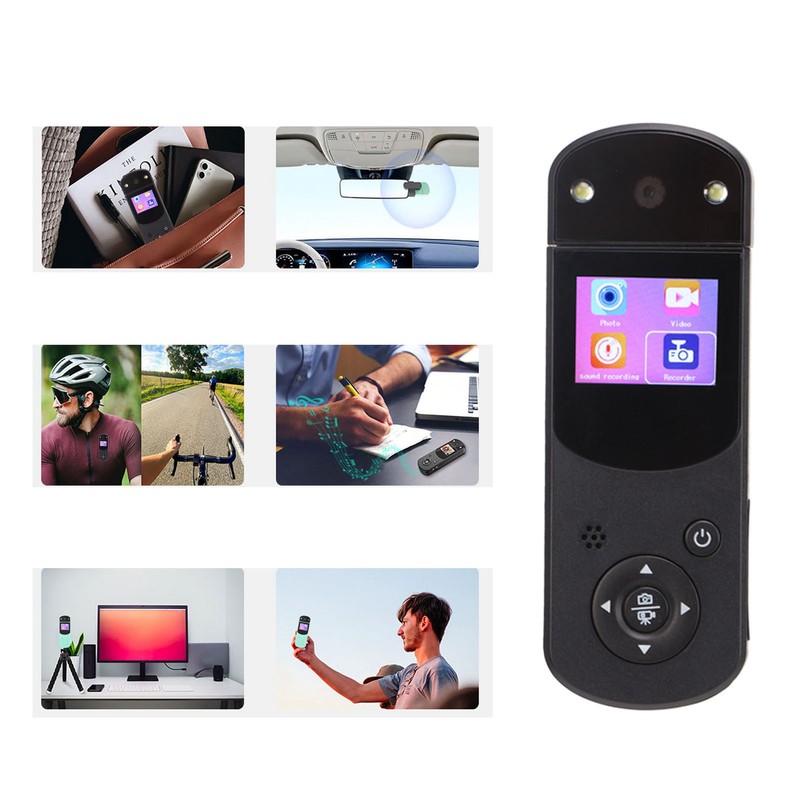 Handheld DV Camera Micro Action Video Recorder Multifunctional Clip On