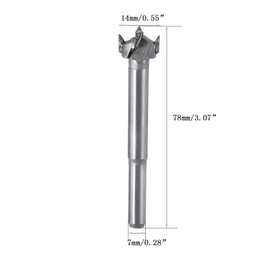 TOP-VIGOR 2Pcs 14mm Forstner Drill Bit Set, Carbide Alloy Steel Wood Auger Drill Bit Hole Saw Opener for Woodworking Hinge Hole Drilling Boring Bit Cutter