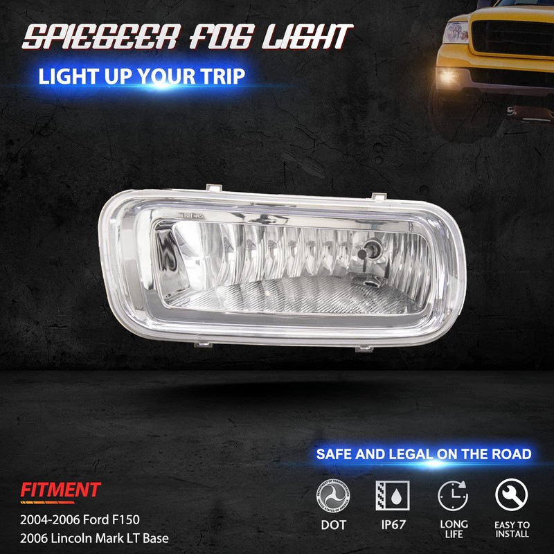 SPIEGEER Fog Lights Assembly for 2004 2005 2006 Ford F150