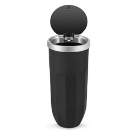 LYCXAMES Car Bin with Lid, Mini Vehicle Waste Bin, Portable Car Cup Holder, Car Drink Holder, Rubbish Bin, Suitable for Cars, Bedrooms, Offices (Black)