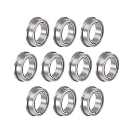 sourcing map F6700ZZ Flanged Ball Bearing 10mmx15mmx4mm Double Shielded Chrome Steel Deep Groove Bearings 10pcs