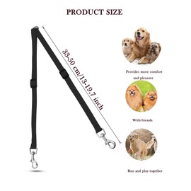 Double Dog Lead Coupler, Double Dog Lead, Dual Double Dog Adjustable Splitter Lead Durable Walker Trainer Leash, Perfect Leads for Walking 2 Dogs, Black