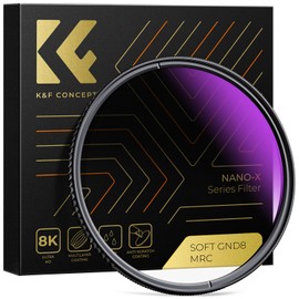 K&F Concept 52mm Soft GND8 Graduated Lens Filter GND ND0.9 (3 Stops, 12.5%) Optical Glass Gradient Neutral Density Optical Glass for DSLR Camera (Nano-X Series)